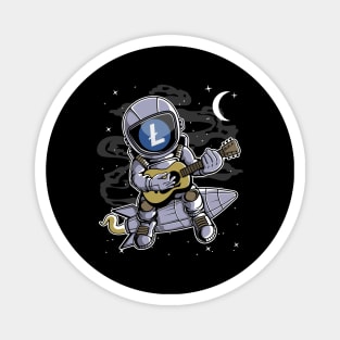 Astronaut Guitar Litecoin LTC Coin To The Moon Crypto Token Cryptocurrency Blockchain Wallet Birthday Gift For Men Women Kids Magnet